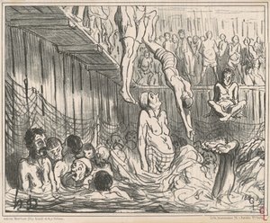 De fire-penny badene av Honoré Daumier