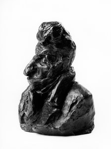 Byster anklaget for "Kjendiser fra det rettferdige midten"-karikatur av Jean Auguste Chevandier de Valdrome (1781-1865), stedfortreder og jevnaldrende i Frankrike. De dumme.» Skulptur av Honore Daumier (1808-1879) 1800-tallet. Inv L 48,9 Dim i cm H 18 x B  av Honoré Daumier