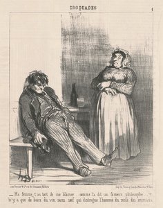 Min kone, du tar feil når du skylder på meg... av Honoré Daumier