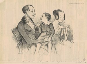 Søsteren min sa sånn i går at hun synes du er for stygg! av Honoré Daumier