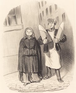 Madame Chapotard gjør seg klar til å lage syltetøy av Honoré Daumier