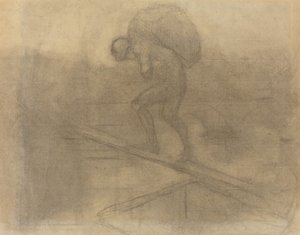 Mann som bærer en sekk av Honoré Daumier