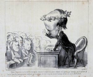 Minner om fredskongressen: Victor Hugo (nr. 1 av serien) - av Daumier, i "" Charivari"" av 06.09.1849 av Honoré Daumier
