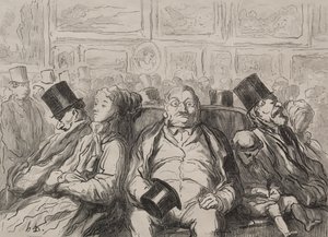 Øyeblikk av hvile i Salongen Carré av Honoré Daumier