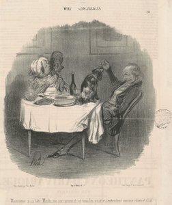 Monsieur har beistet sitt, Madame dyret hennes... av Honoré Daumier