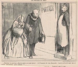 Mr. concierge, går om kvelden av Honoré Daumier