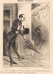 Ny paraply, av patent... av Honoré Daumier