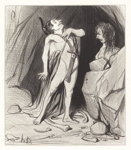 Ødipus ved sfinksen av Honoré Daumier