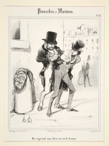 Vi tar tilbake eiendommen vår eller vi finner den, plate 11 fra Proverbes et Maximes av Honoré Daumier