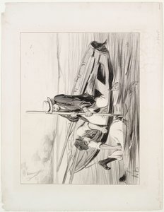 Parisian Boatmen, plate 14: Mann over bord av Honoré Daumier