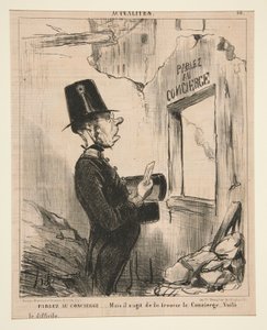 Snakk med vaktmesteren av Honoré Daumier