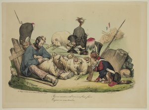 Stakkars sau Ah! Uansett hva du gjør ... vi vil alltid klippe deg av Honoré Daumier