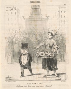 Bastilles plass av Honoré Daumier