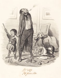 Klassisk poet som komponerer en eklog... av Honoré Daumier