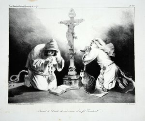 Da djevelen ble gammel, ble han en eremitt, pub. 1835 av Honoré Daumier