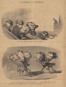 Når en kjedelig høyttaler står på talerstolen av Honoré Daumier