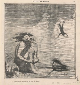 Hva i helvete gjør de der oppe! av Honoré Daumier