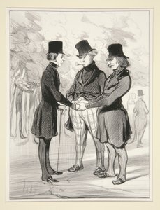for et hyggelig møte av Honoré Daumier