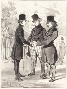 For et hyggelig møte!... Det er... av Honoré Daumier