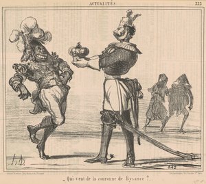 Hvem vil ha Bysantiums krone? av Honoré Daumier
