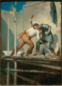 Skuffende murere av Honoré Daumier