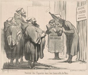 Kapusinernes retur til ... Paris av Honoré Daumier