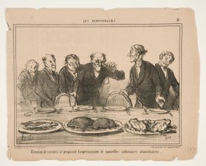 Møte av lærde som foreslår å av Honoré Daumier