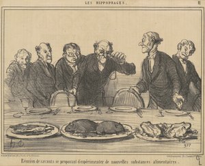 Møte med forskere som foreslår... av Honoré Daumier