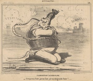 S'administrant la discipline ... av Honoré Daumier