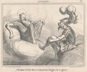 Saint Mitophan og guden mars... av Honoré Daumier