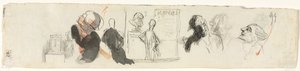 Skisser av forskjellige figurer, tredje kvartal 1800-tallet. av Honoré Daumier