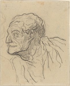 Studie av en mann av Honoré Daumier