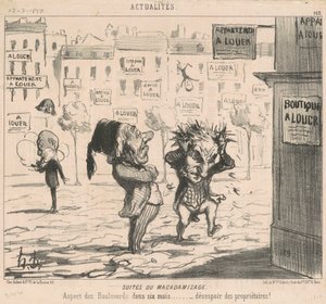 Etterdønninger av makadamisering av Honoré Daumier