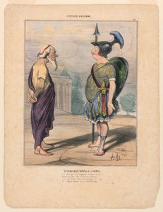 Telemachus kom tilbake til dyden av Honoré Daumier