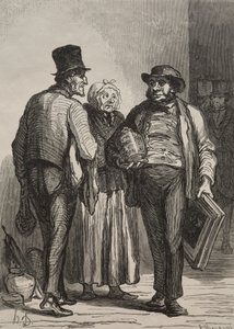 Auksjonsrommet: Kjøpmennene. av Honoré Daumier