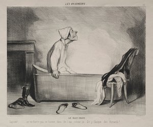 The Bathers, plate 12: The Hot Bath, 28. oktober 1839. av Honoré Daumier