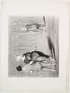 The Bathers, plate 15: Det er henne igjen, en pen mote, Madame Coquardeau!, 1847. av Honoré Daumier