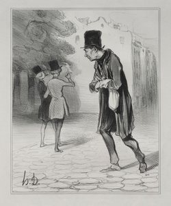 The Bohemians of Paris, plate 4: The Collector of Cigar Stubs, 5. desember 1841. av Honoré Daumier