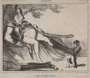 Kosakkene for latter plate 61: The Ogre and his little Tom Thumb, 1854. av Honoré Daumier