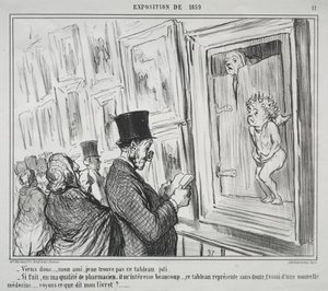 Utstillingen 1859 (plate 11): Kom hit, min venn, jeg synes ikke dette maleriet er vakkert av Honoré Daumier