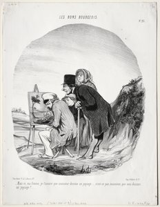 The Good Bourgeois, Plate 23: Men ja, min kjære, jeg forsikrer deg om at denne herren tegner..., 184 av Honoré Daumier