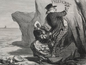 The Good Bourgeois plate 3: Jeg ønsker å forlate et uforgjengelig monument over vårt besøk..., 1854. av Honoré Daumier