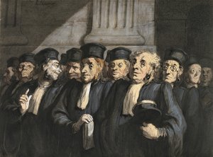 Advokatene for påtalemyndigheten, tidlig på 1860-tallet av Honoré Daumier
