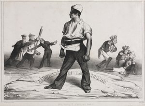 Månedsforeningen (plate 20): Ikke bland deg inn i det! av Honoré Daumier