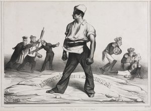 The Monthly Association plate 20: Ikke bland deg inn i det!, 1834. av Honoré Daumier