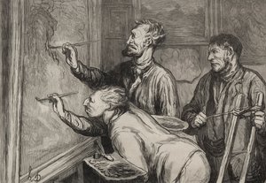 The Painters: The Last Stroke of the Brush, utstilling fra 1868. av Honoré Daumier