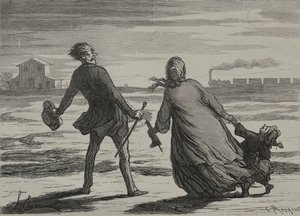 Jernbanen: For sent av Honoré Daumier