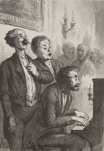 The Singers: The Singers in the Salon av Honoré Daumier