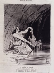 Dåpen til Achilles - i "" Charivari "" v.1840 - Honore Daumier av Honoré Daumier