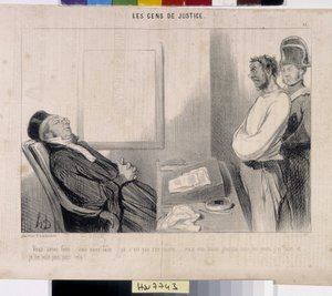 Rettferdighetens folk. Tegneserie av Honore Daumier (1808-1879), 37,5x28. Utdrag fra avisen Le"" Charivari"", Musee des Beaux Arts, Palais Longchamp, Marseille. av Honoré Daumier